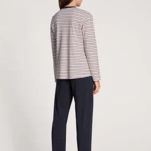 Calida Midnight Stripes Pyjama, Lang 9