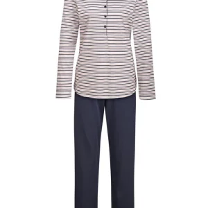 Calida Midnight Stripes Pyjama, Lang 15