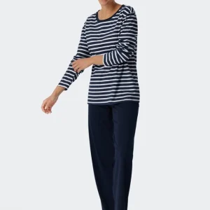 Schiesser Essentials Stripes Pyjama, Lang 11